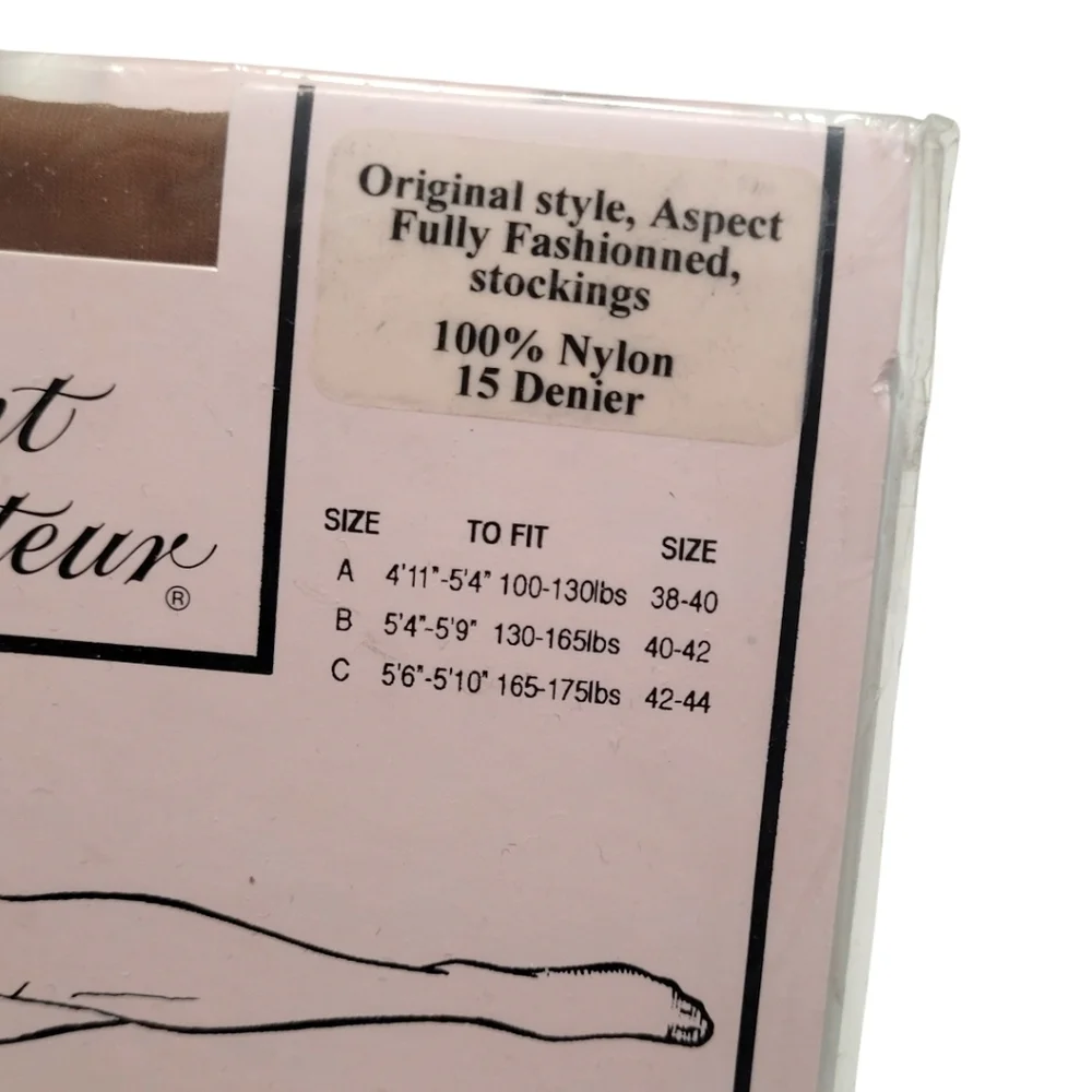 Vintage Agent Provocateur Champagne Back Seam Stockings Size B 15 Denier NWT